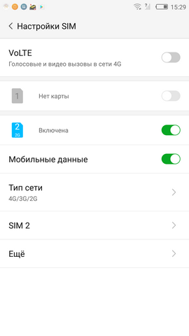 Настройка сим-карт