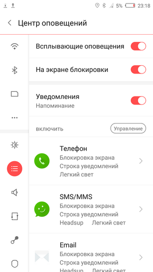 Уведомления приложений