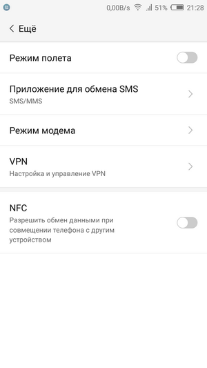Настройки передачи данных