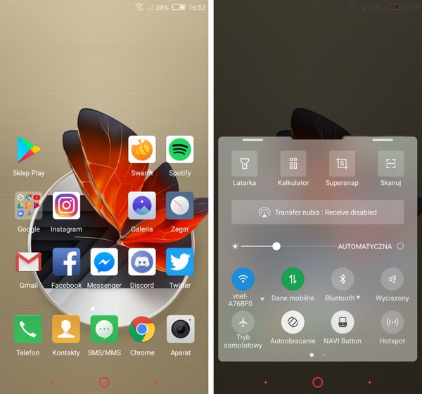 Интерфейс nubia UI 5.1